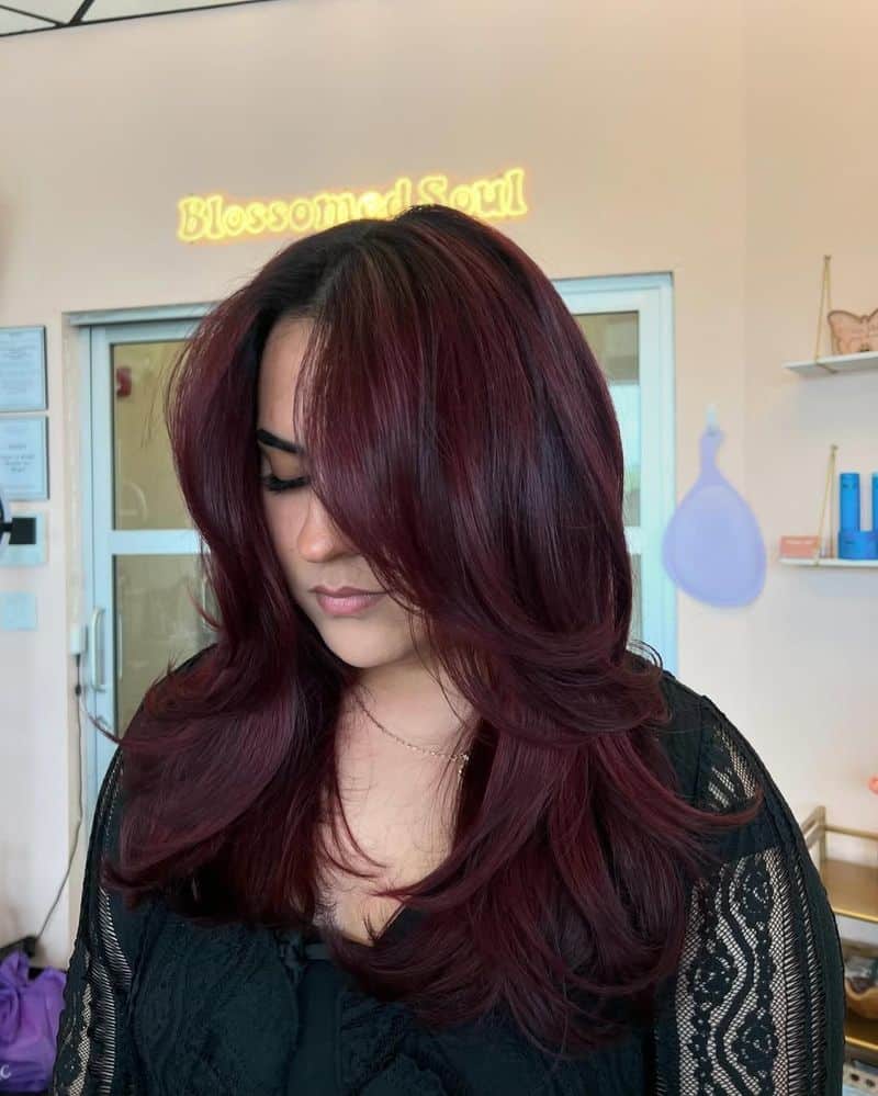 27. Bouncy Layers with Curtained Black Cherry Waves