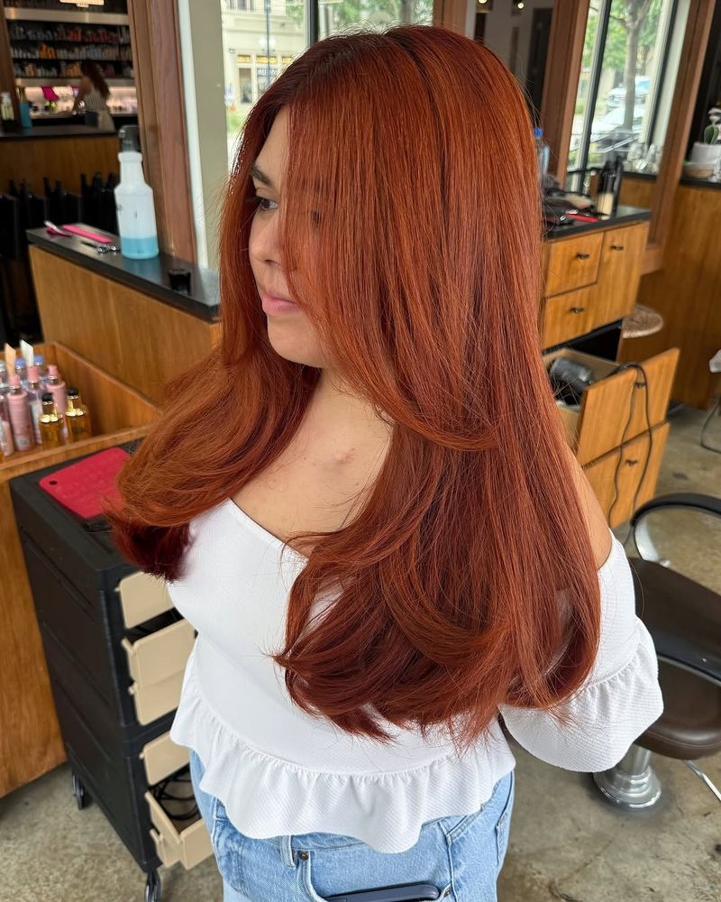 27. Bright Auburn Blowout Layers