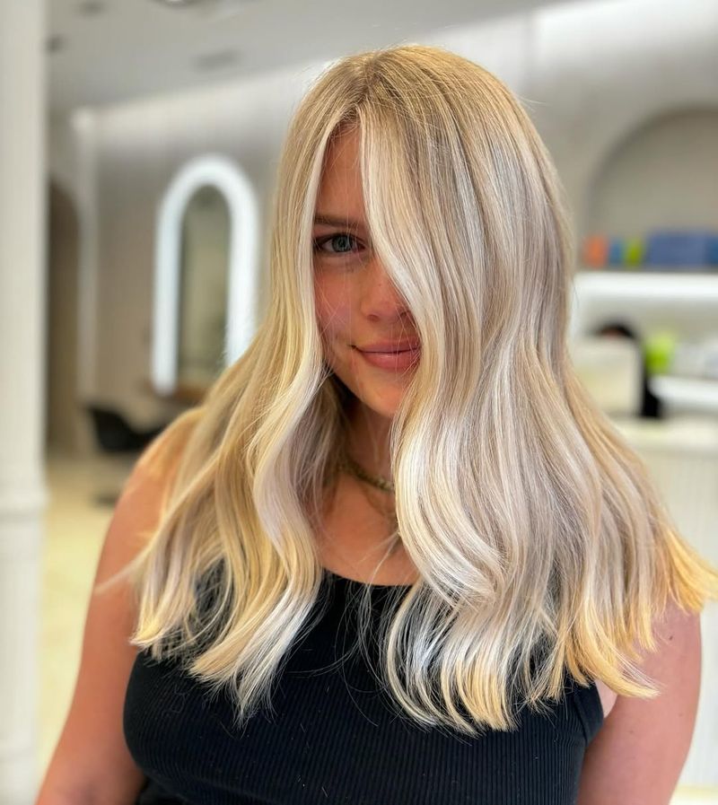 5. Bright Ice Blonde Curtain Waves