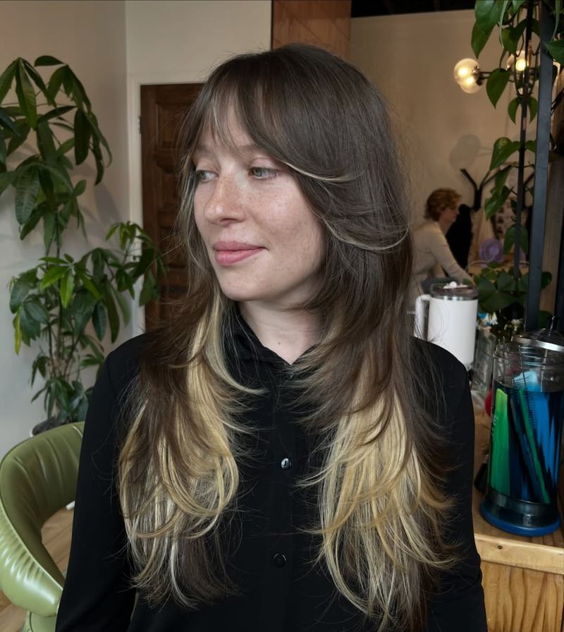 32. Brunette and Blonde Color-Blocked Layers