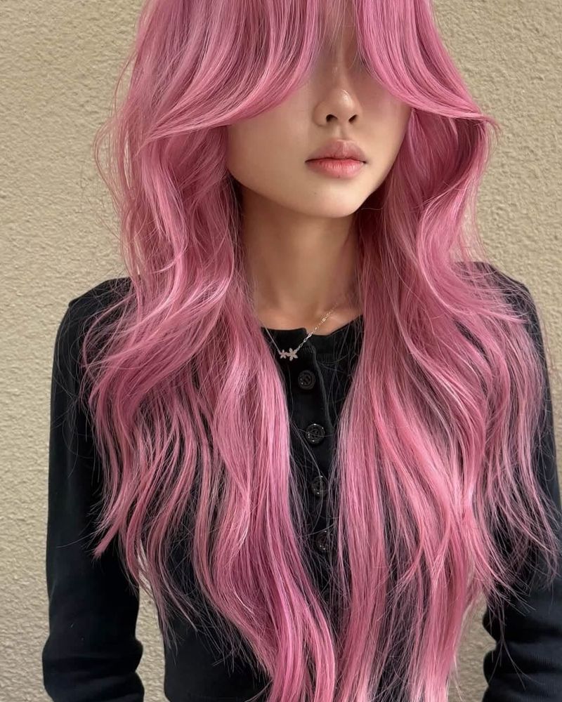 28. Bubblegum Layered Cut with Curtain Bangs
