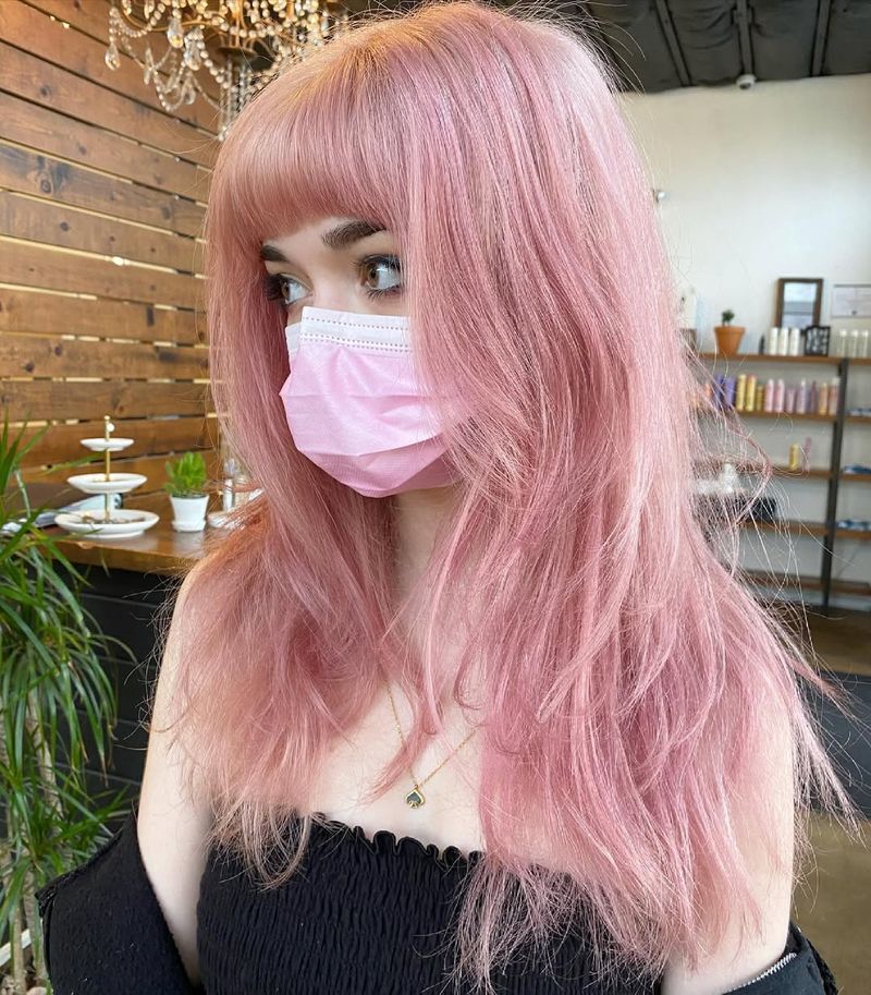 32. Bubblegum Layered Cut with Full Bangs