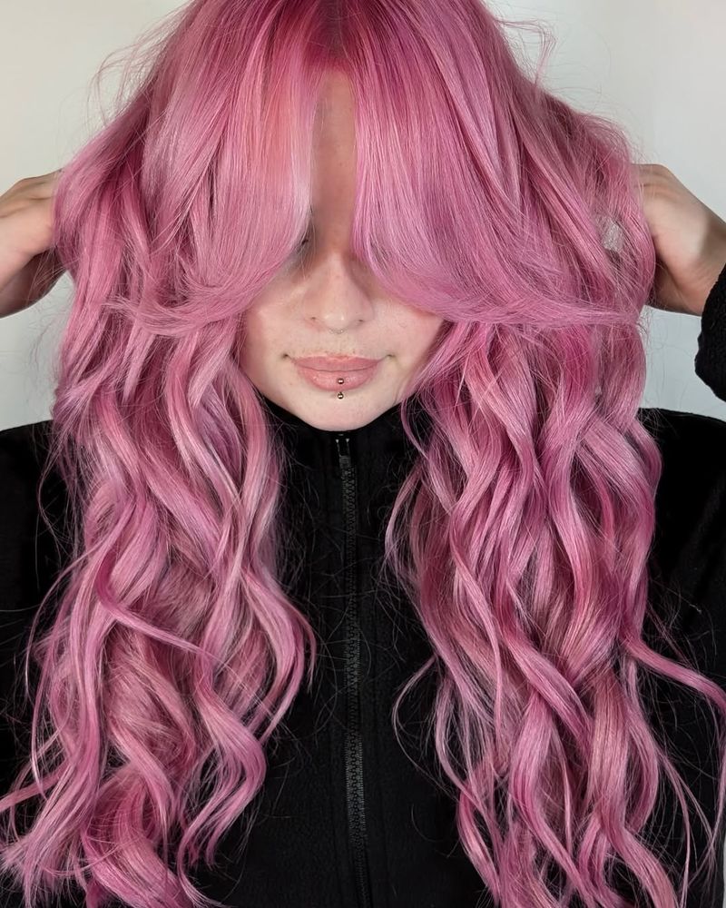 13. Bubblegum Shag with Curtain Bangs