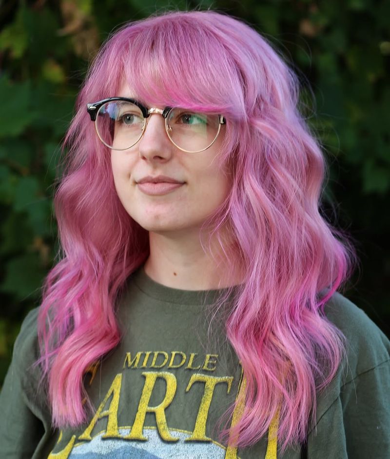 23. Bubblegum Waves with Wispy Bangs