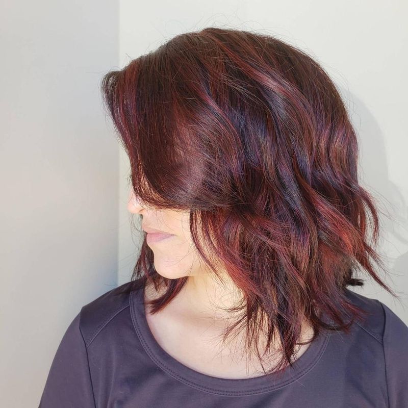 8. Burgundy Highlighted Waves