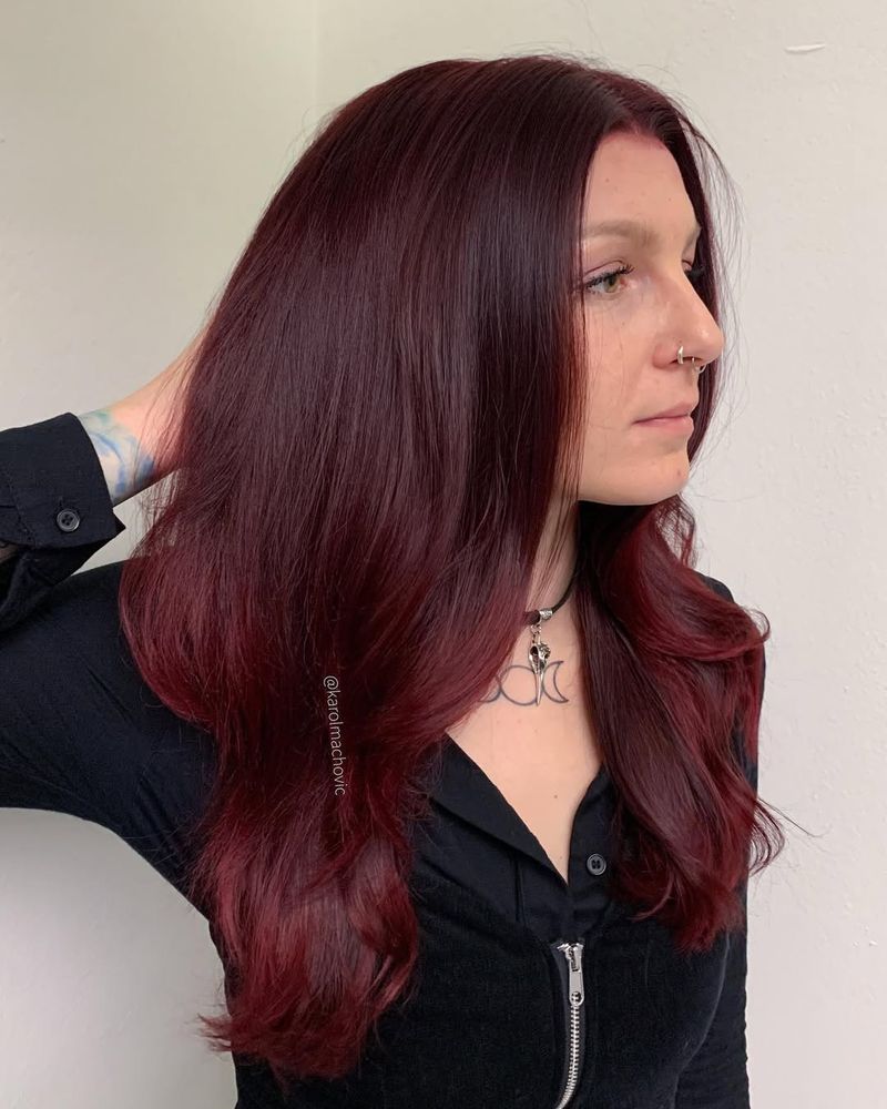 40. Burgundy Waves with Deep Violet Roots