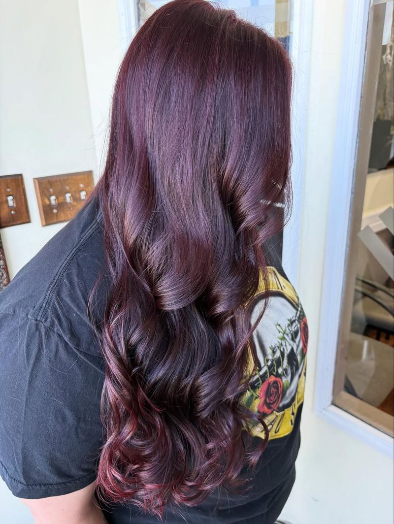 18. Burgundy Waves with Deep Violet Undertones