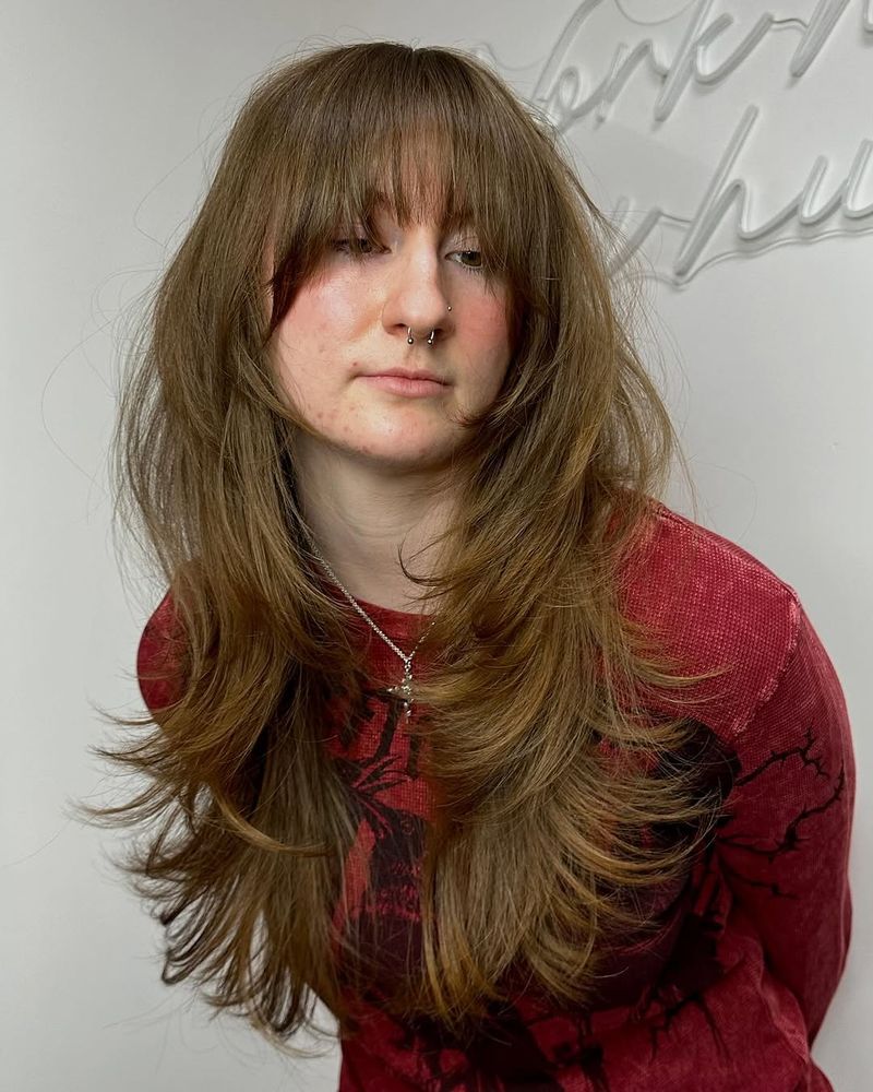 28. Caramel Cascade with Feathered Fringe