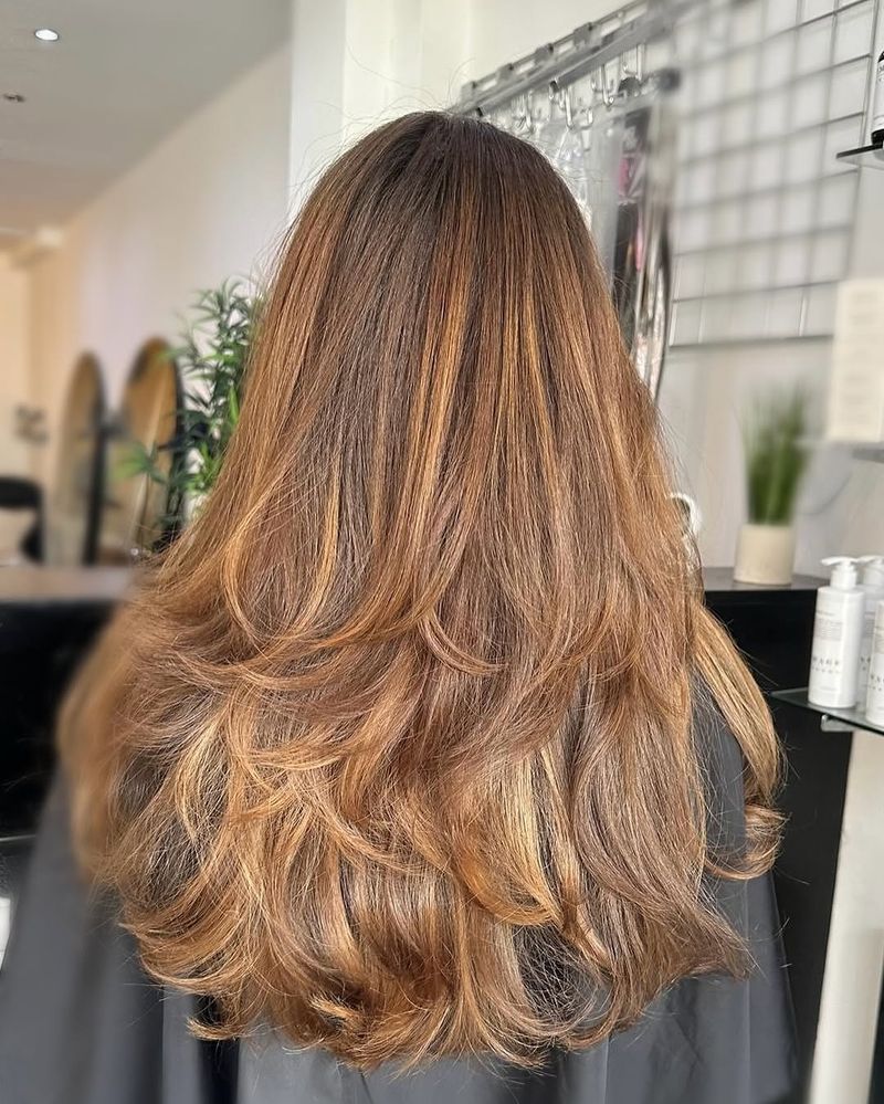 47. Cascading Honey Brown Layers