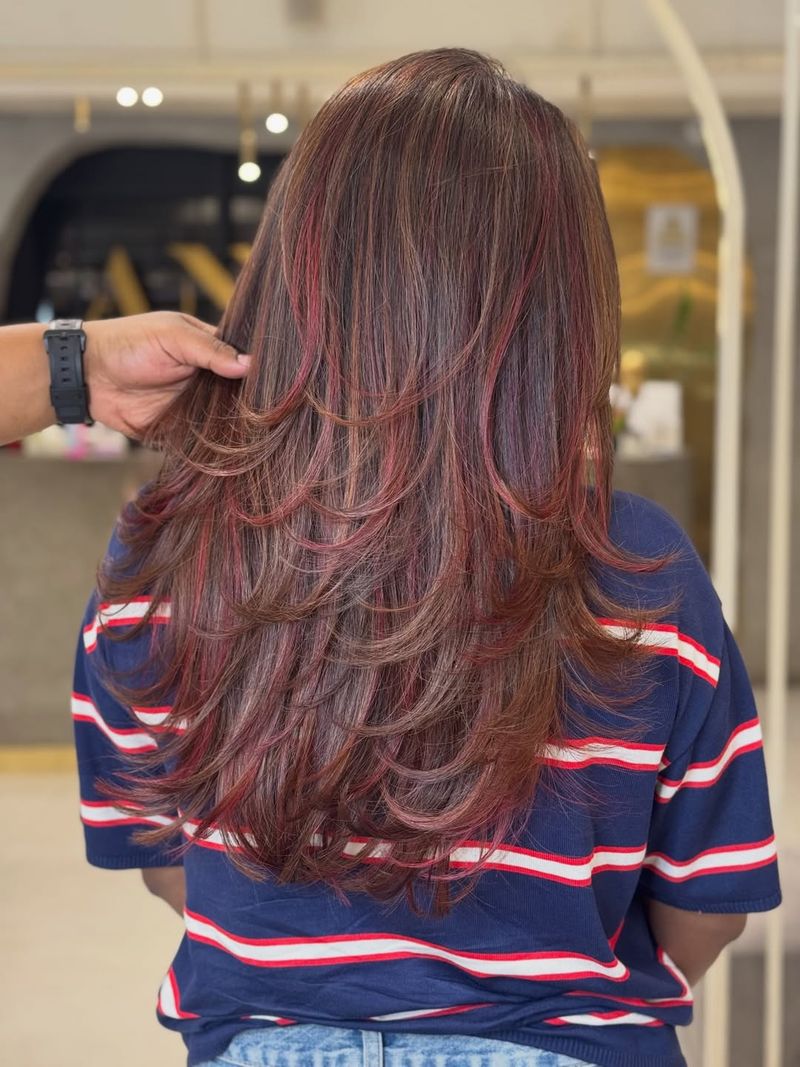 14. Cascading Red-Streak Feathered Layers