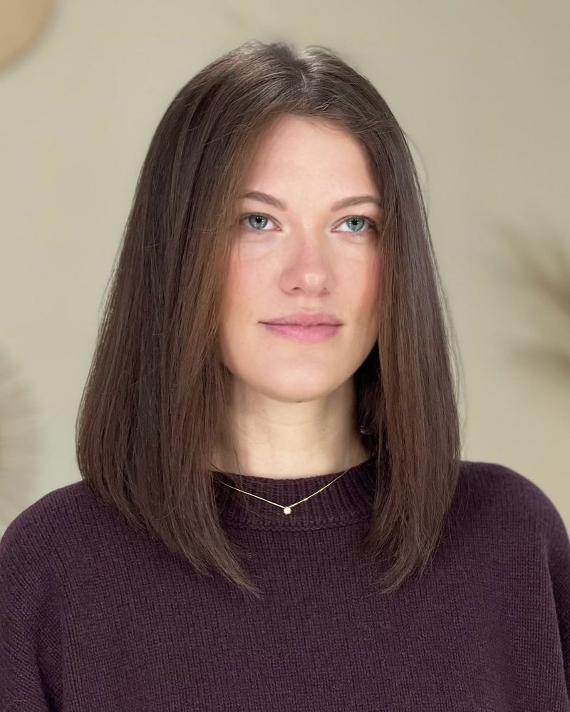 33. Center-Parted Chestnut Lob