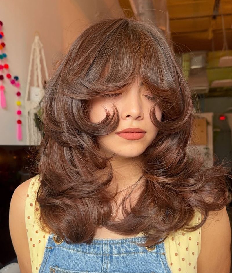 53. Chestnut Feathered Shag with Curled Fringe