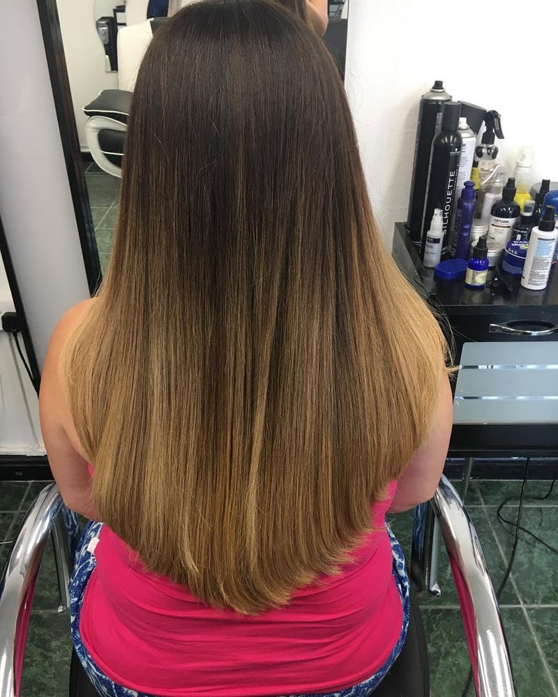 4. Chestnut Ombre V-Cut