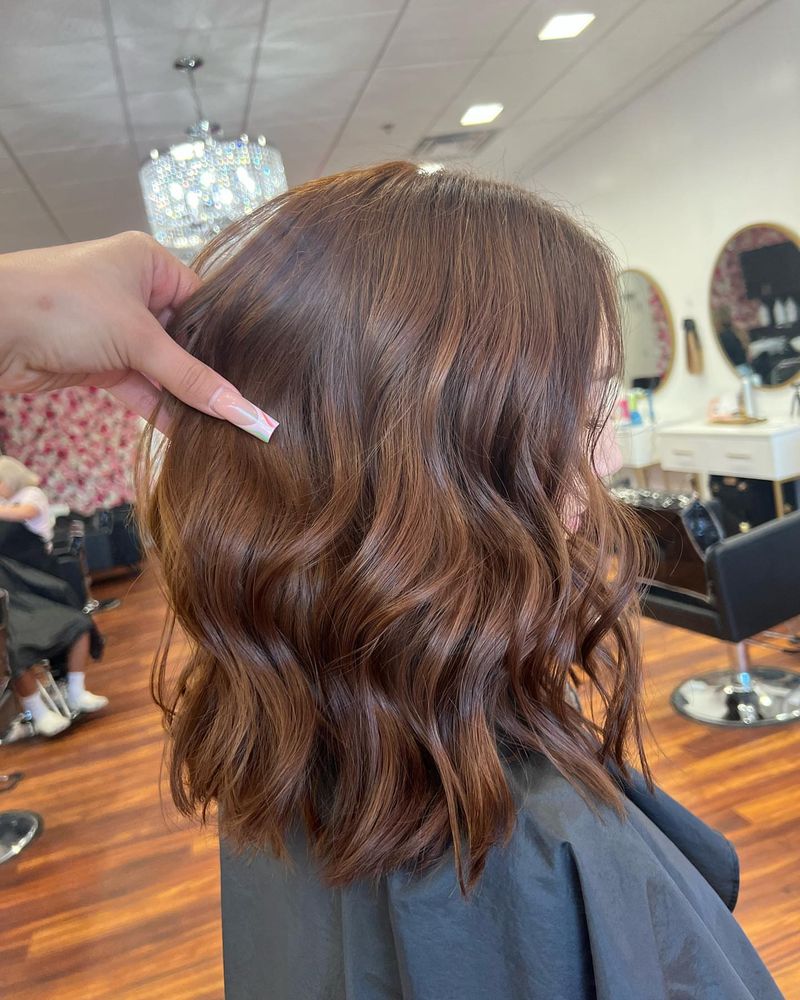 50. Chestnut Tones with Soft Copper Waves