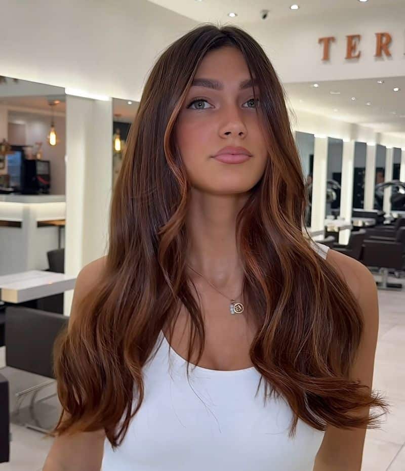 25. Chestnut Waves with Copper Money Pieces