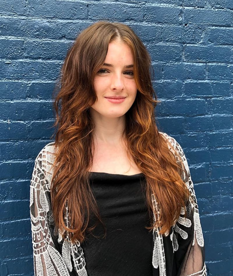8. Chestnut Waves with Curtain Fringe