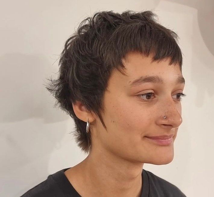 53. Choppy Dark Pixie with Micro Fringe