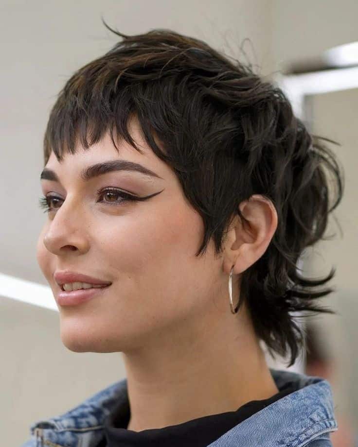 31. Choppy Feathered Pixie Mullet