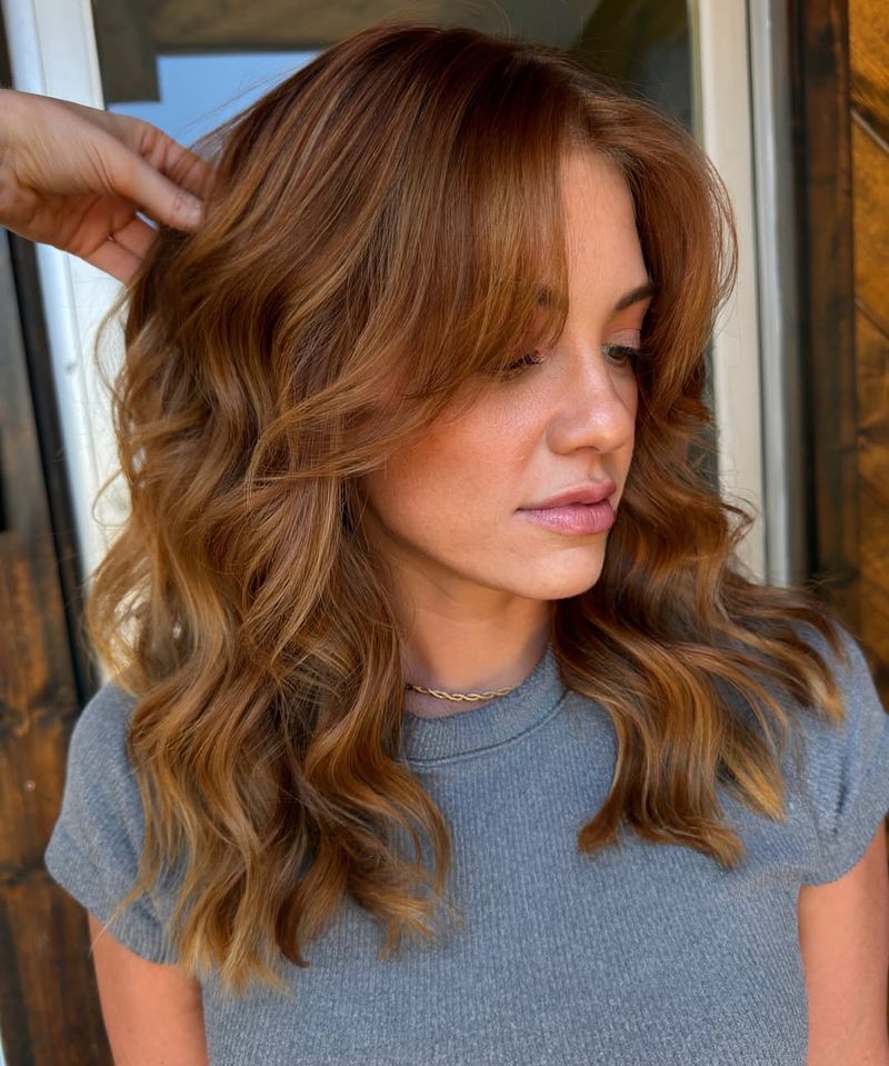 28. Cinnamon Waves with Curtain Bangs