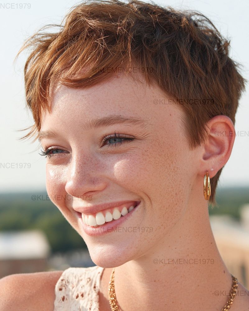 43. Copper Cropped Fringe Pixie