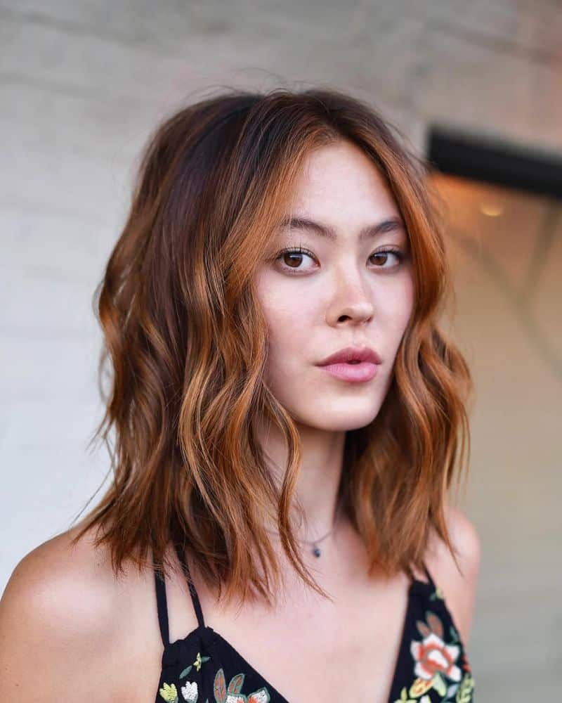 49. Copper Highlighted Tousled Lob