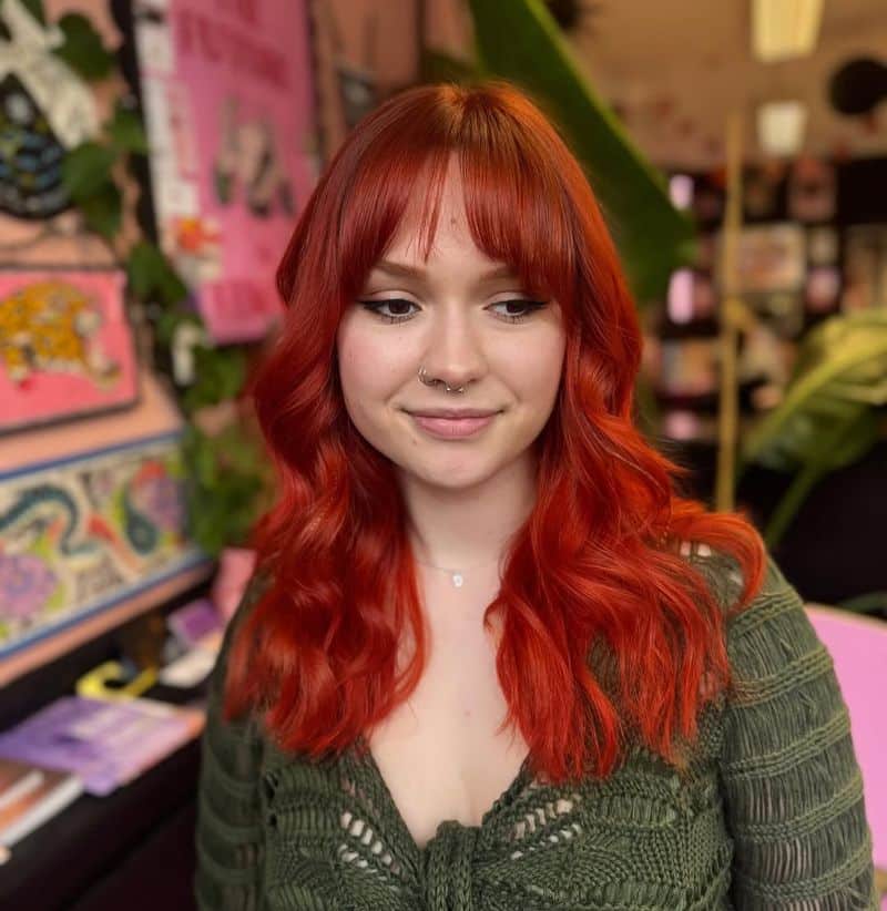 6. Copper Red Layers with Soft Fringe