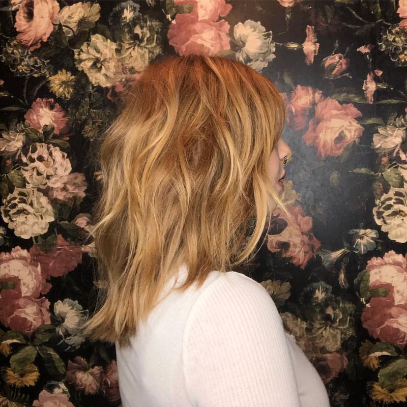 18. Copper Shag Lob with Piecey Waves