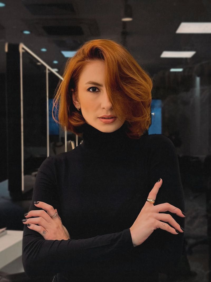 28. Copper Side-Swept Bob