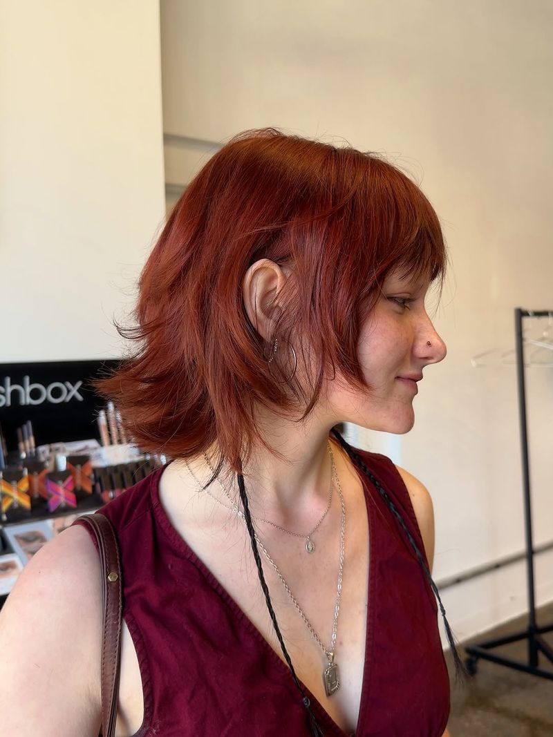 30. Copper Wolf Cut Bob