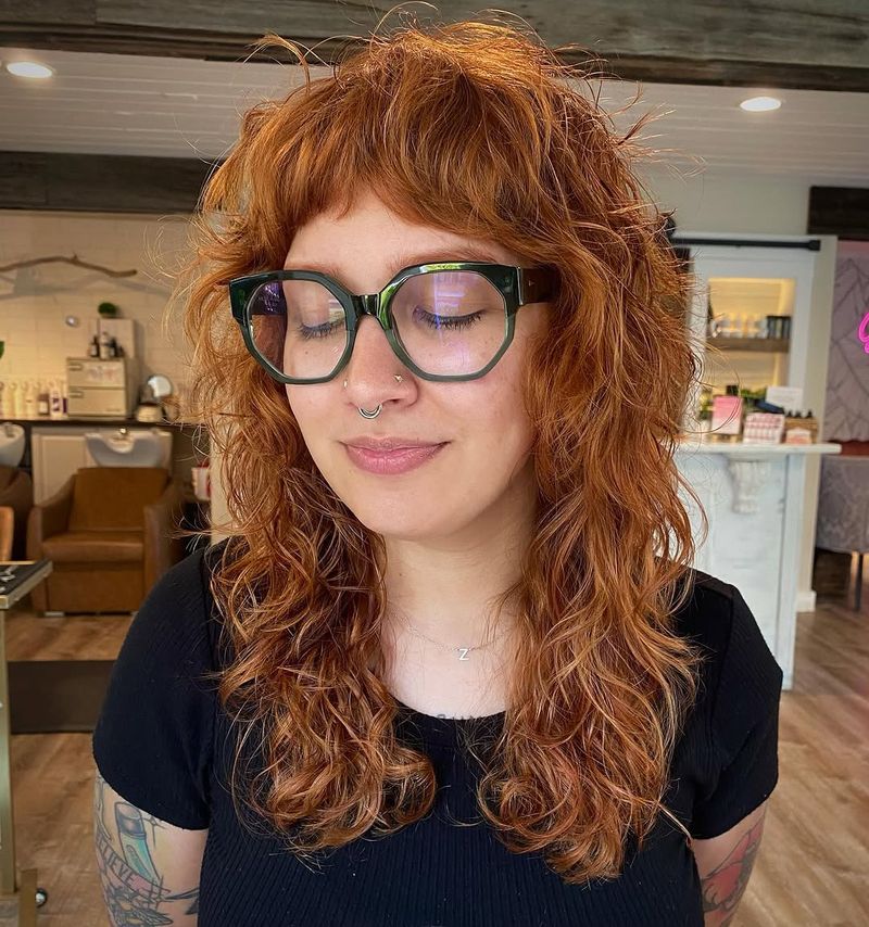 13. Copper Wolf Cut with Micro Bangs