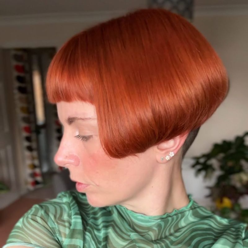 35. Coppery Dome Bob with Micro Bangs