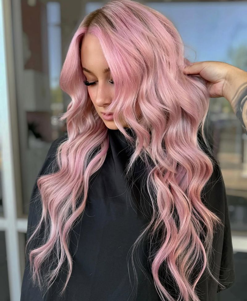 8. Cotton Candy Waves with Shadow Root