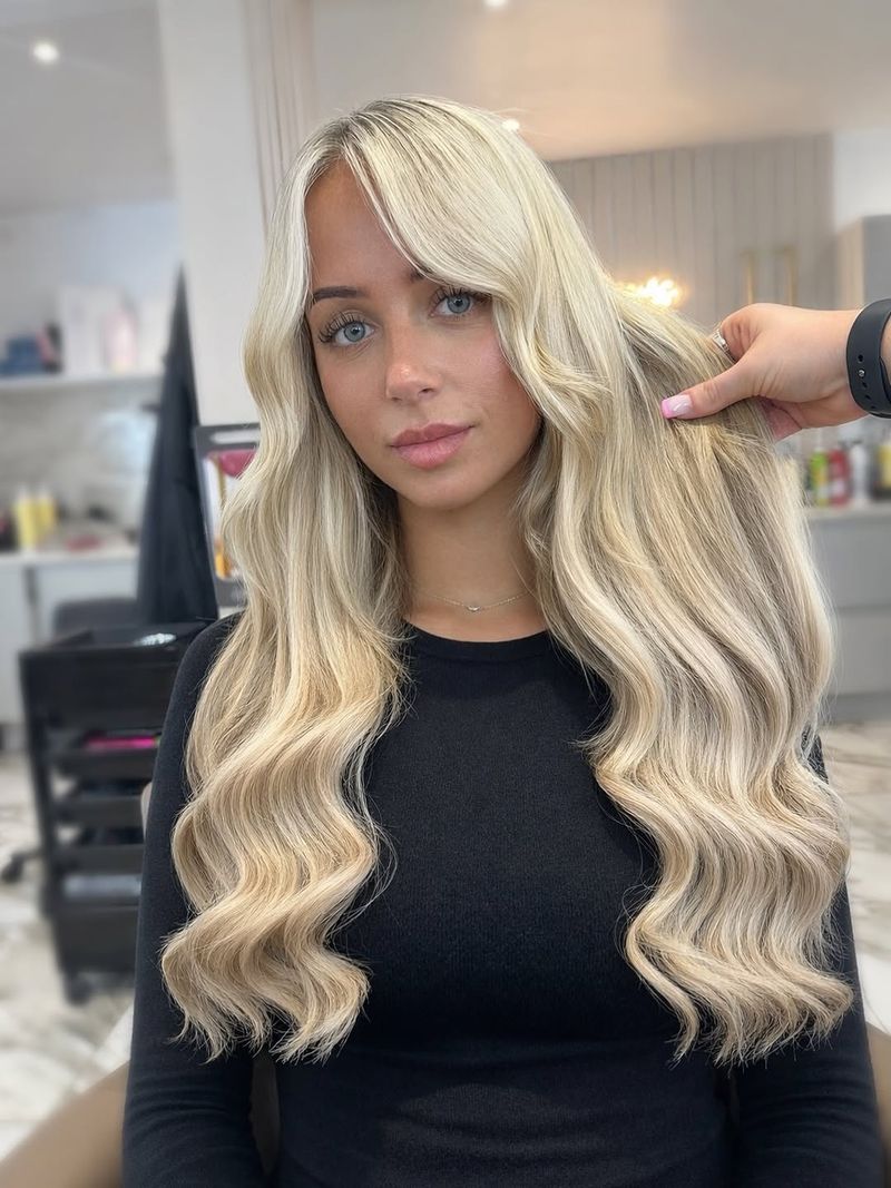 8. Creamy Waves with Face-Framing Fringe
