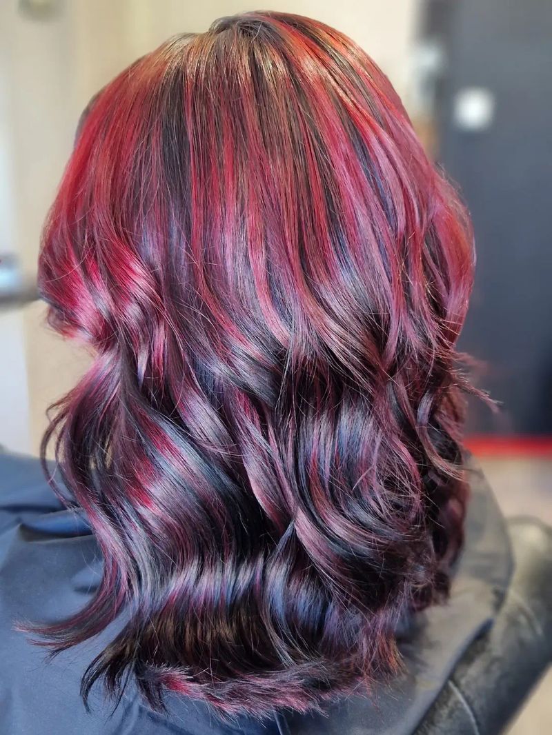 25. Crimson and Black Velvet Waves