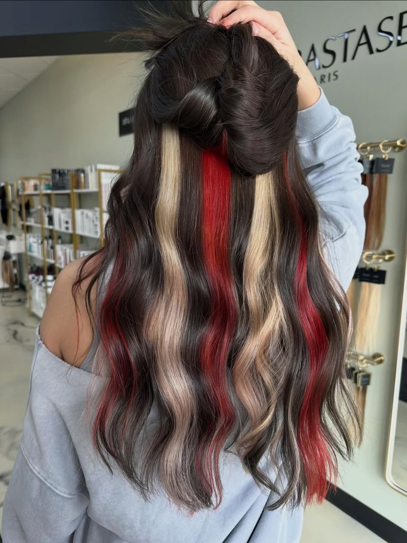 31. Crimson and Platinum Peekaboo Highlights