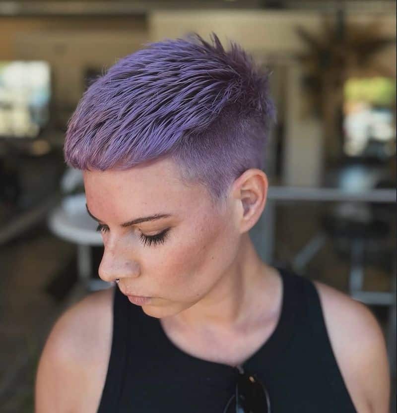 43. Cropped Lavender Crop with Faded Sides
