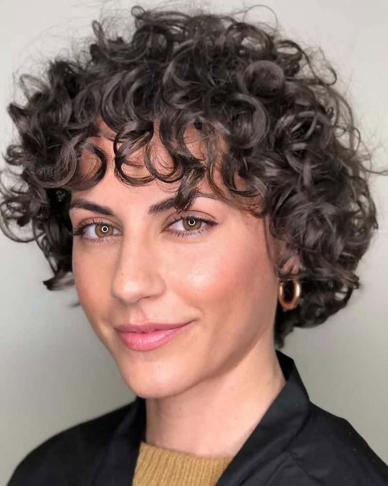 63. Curly Cropped Bob with Bouncy Ringlets