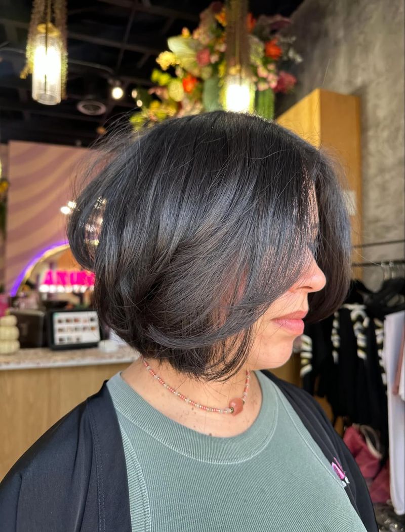 11. Curved Layered Dark Bob