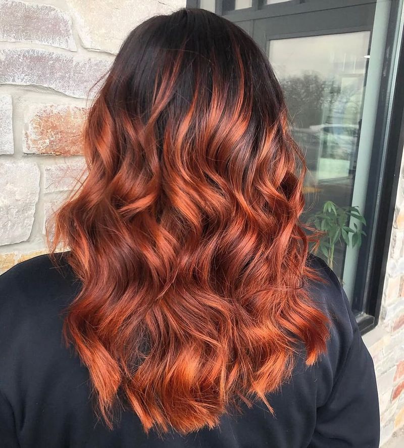 51. Dark Brown Root with Bright Copper Melt