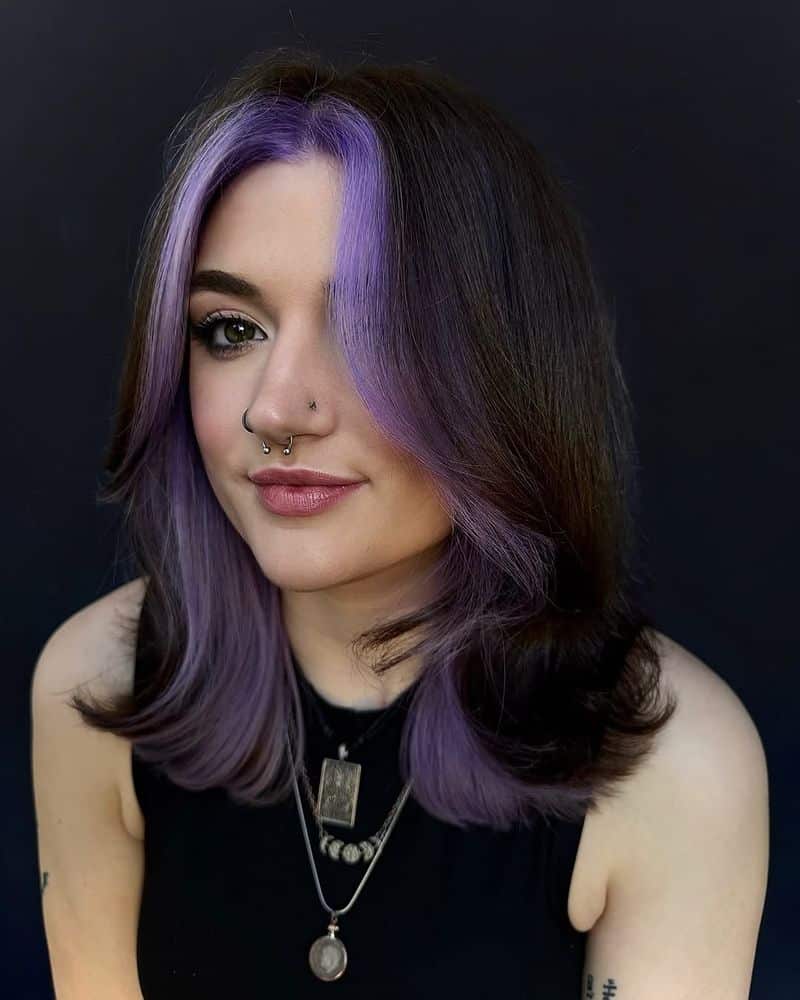 20. Dark Brown with Violet Money Pieces