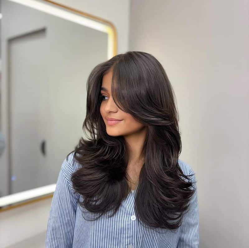 9. Dark Chocolate Blowout Waves
