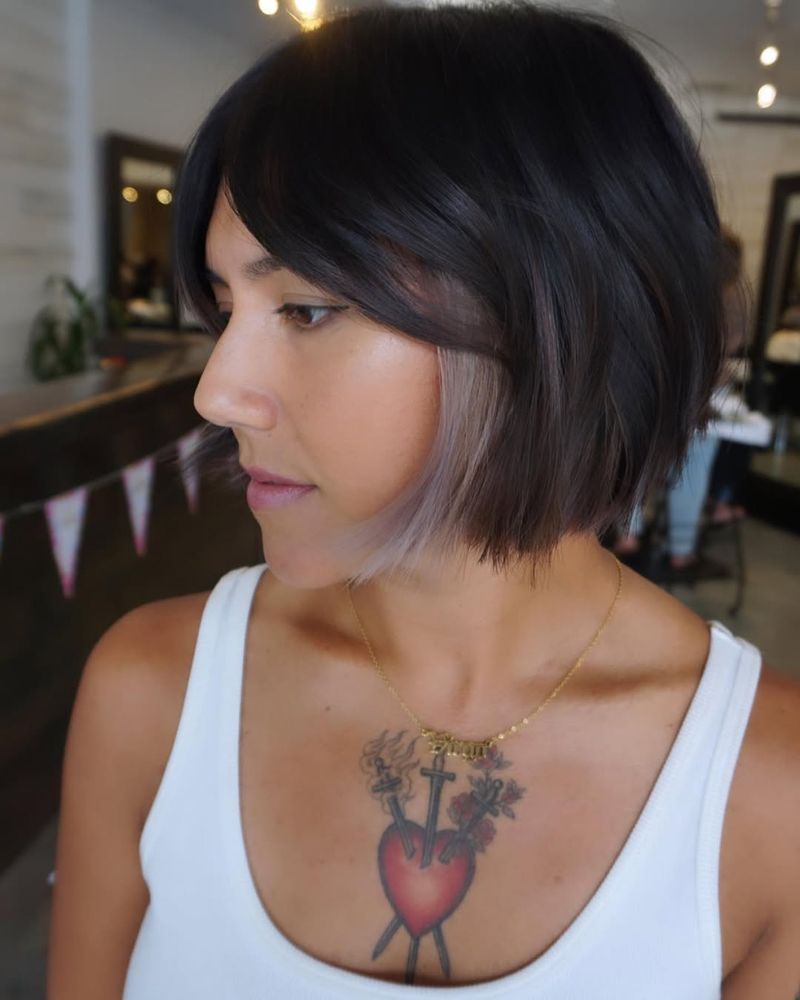 19. Dark Chocolate Bob with Hidden Money Piece