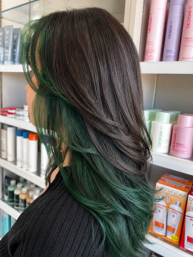 23. Dark Chocolate and Emerald Peekaboo Highlights