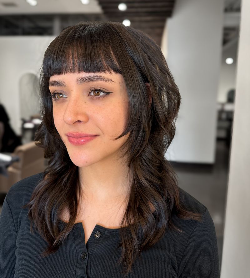 46. Dark Espresso Shag with Micro Bangs