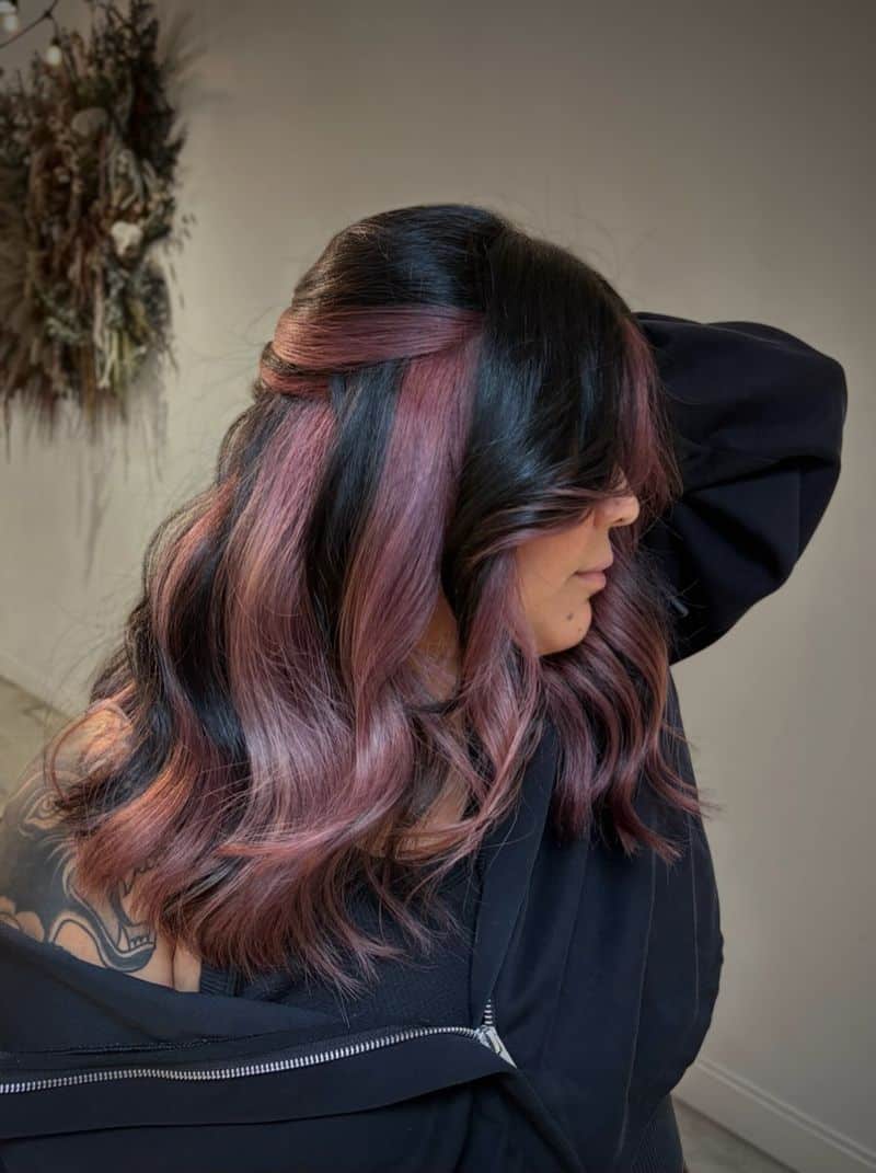 6. Dark Espresso and Mauve Pink Under-Halo
