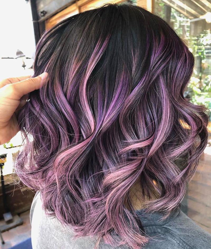 7. Dark Hair with Lavender Babylights