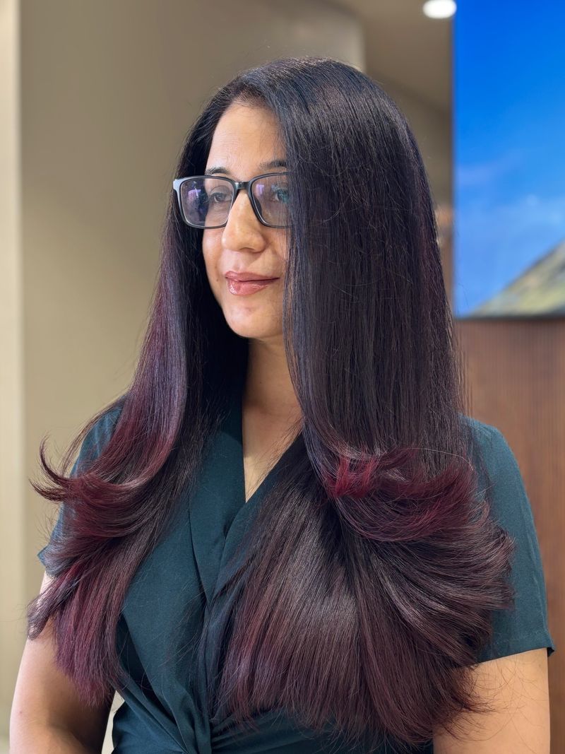 40. Dark Plum Layers with Plum Tinted Ends