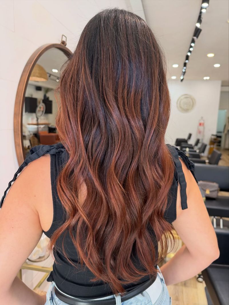 20. Dark Roots with Cinnamon Ribbons