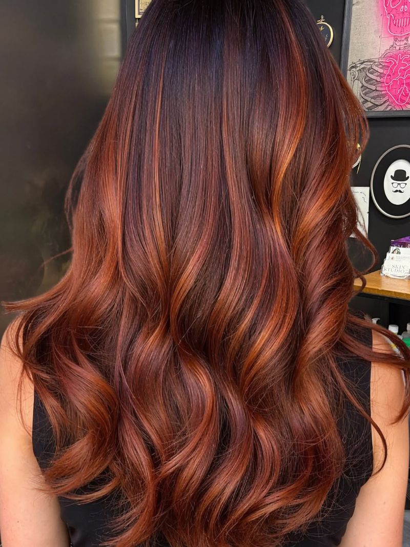 46. Dark Roots with Copper Balayage
