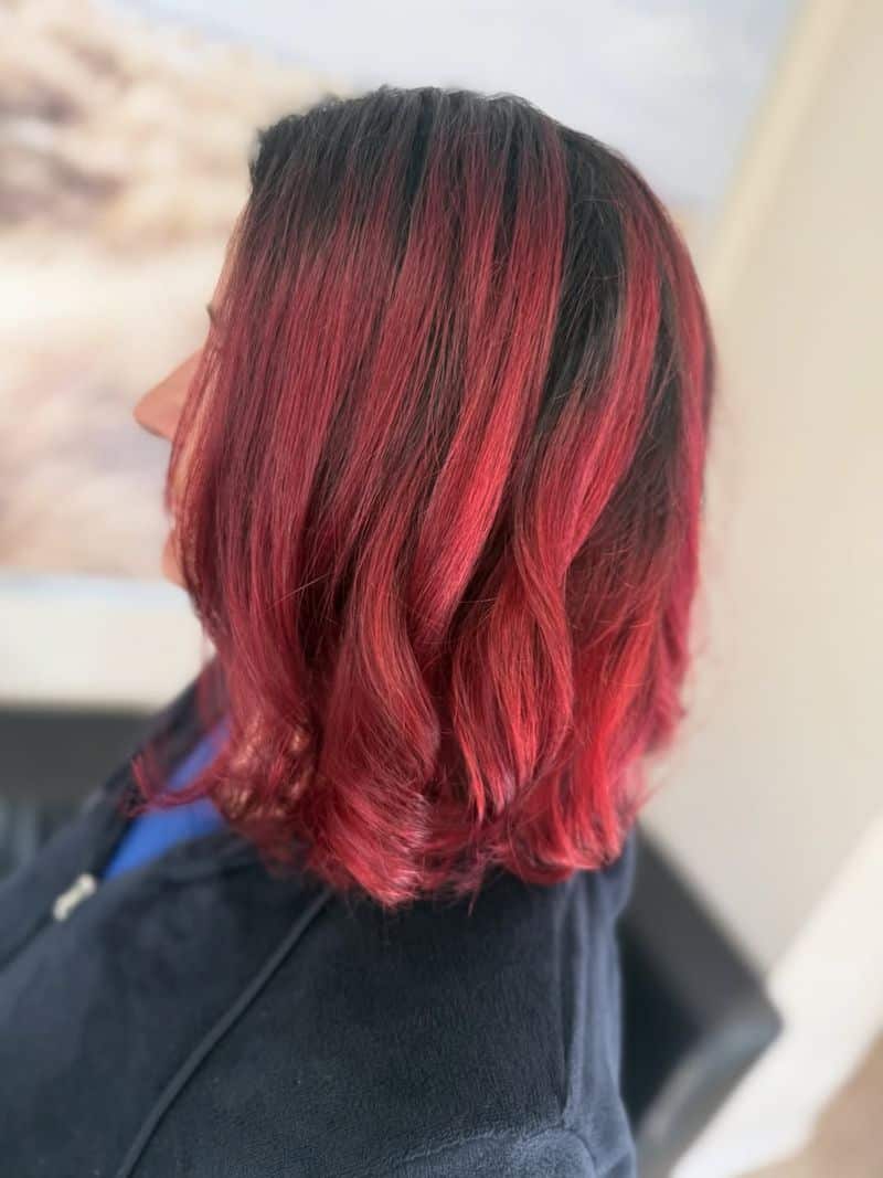 30. Dark Roots with Crimson Ribbons